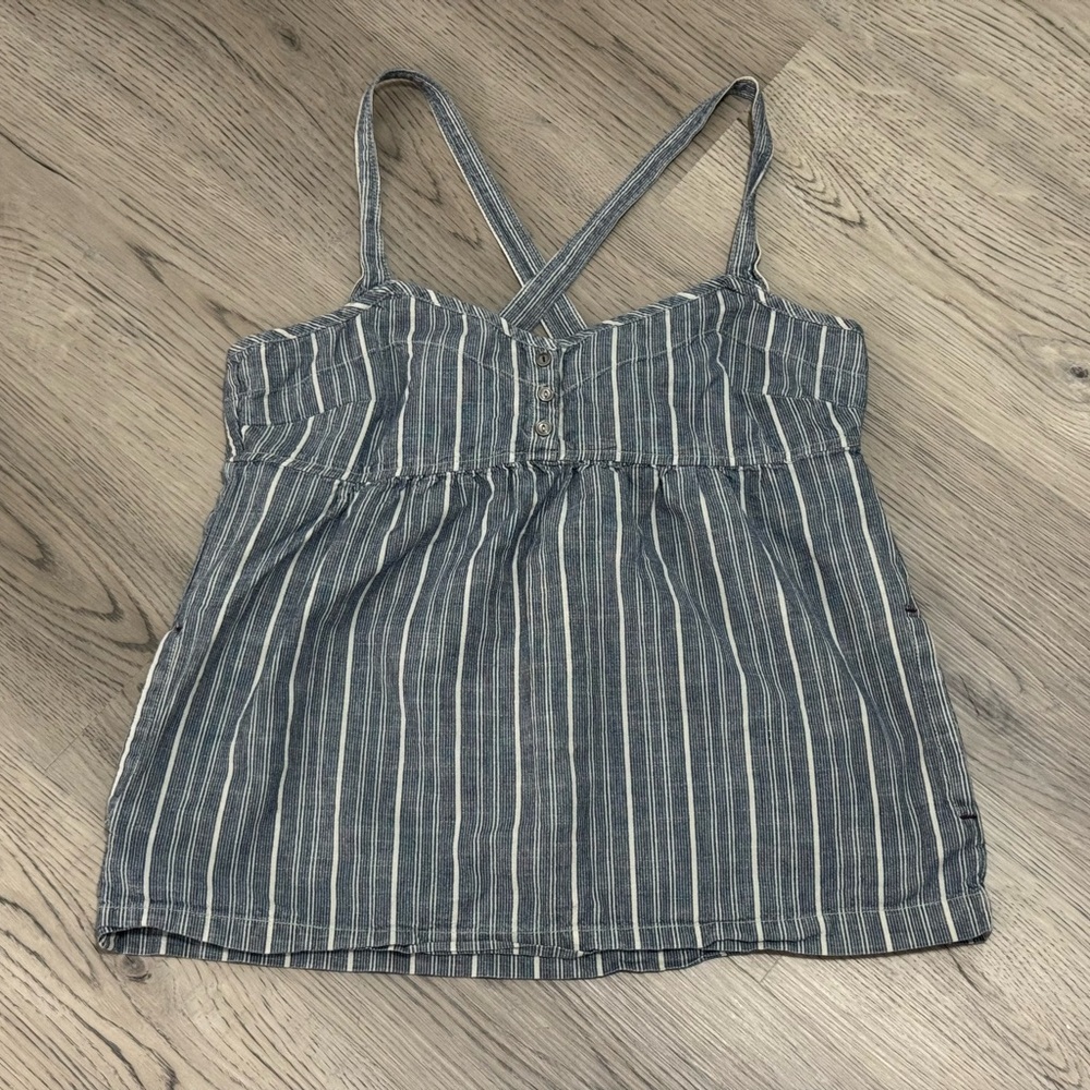 Gap Vintage Y2K Limited Edition Railroad Stripe Women’s Babydoll Top/Tank Top M - Picture 1 of 8